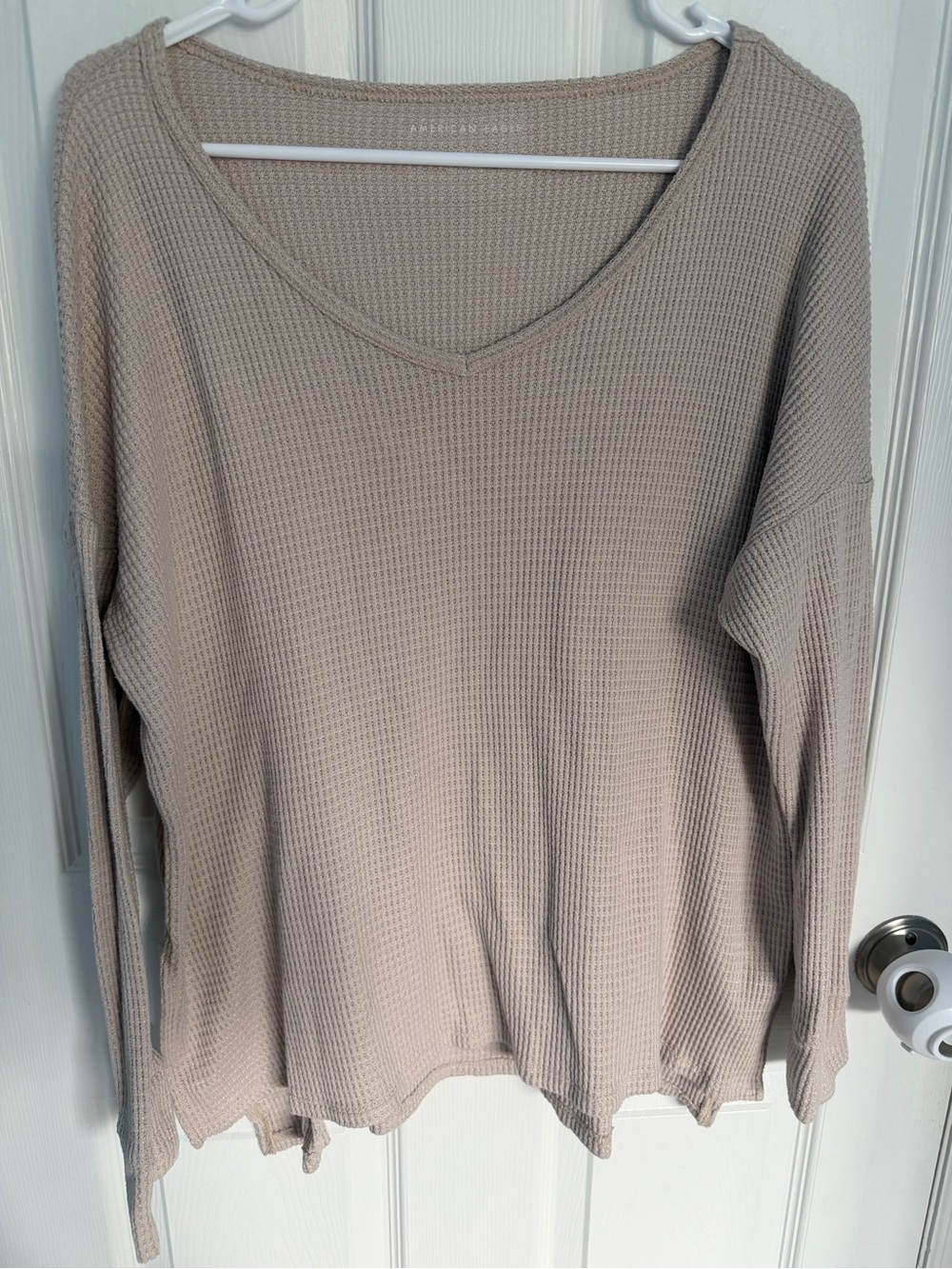 American Eagle Waffle Knit Long Sleeve Shirt